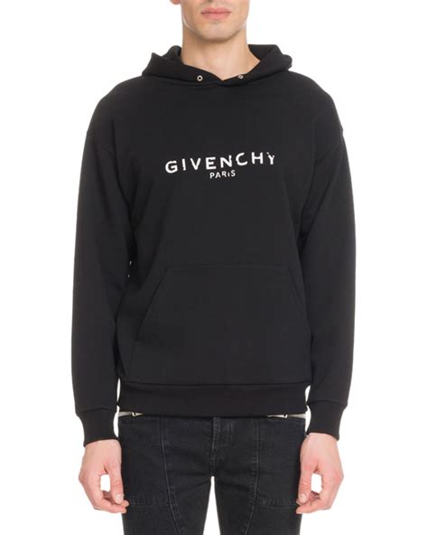 givenchy men destroyed|Givenchy Men's Destroyed Logo Loopback Hoodie Sweatshirt.